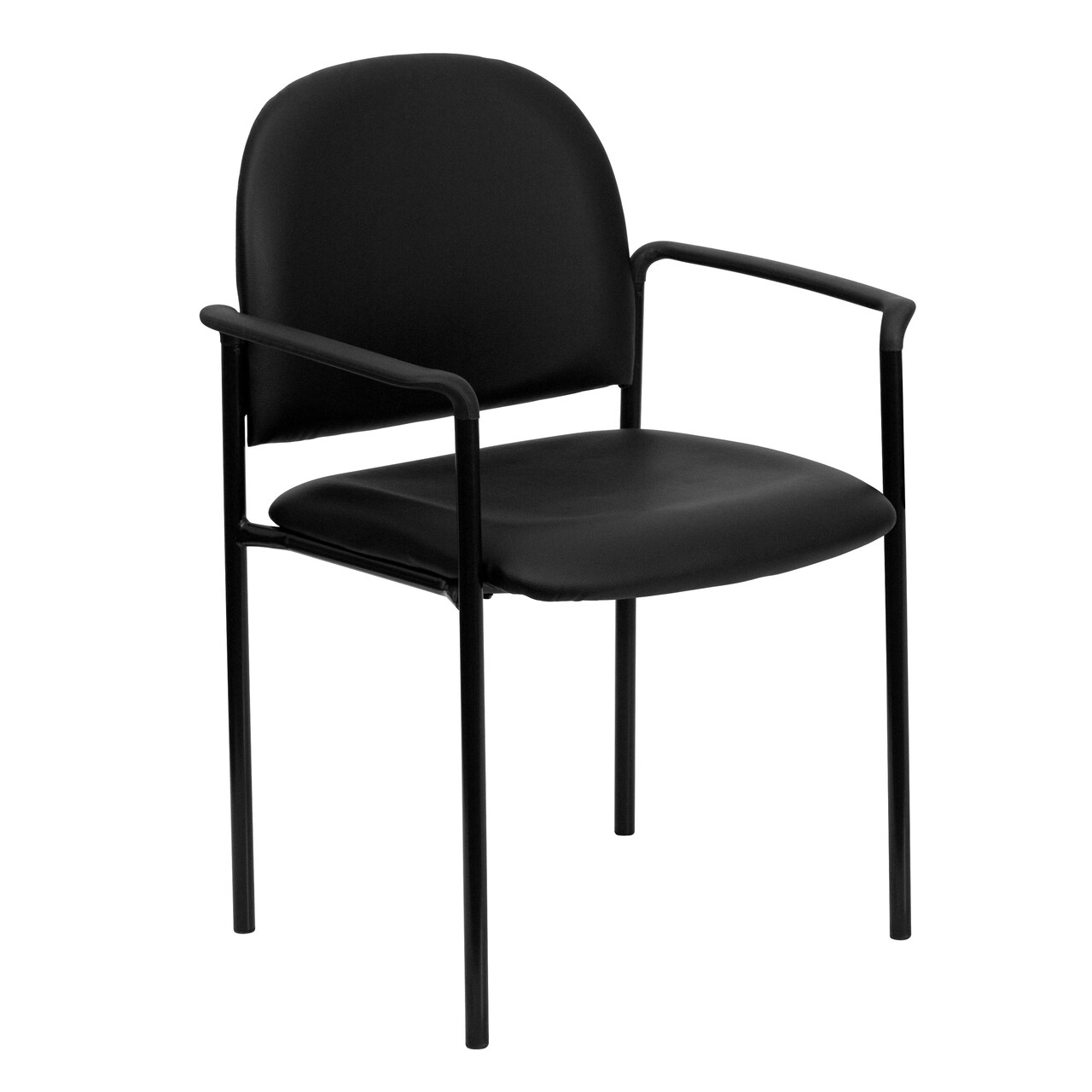 Emma and Oliver Comfort Stackable Steel Side Reception Chair with Arms